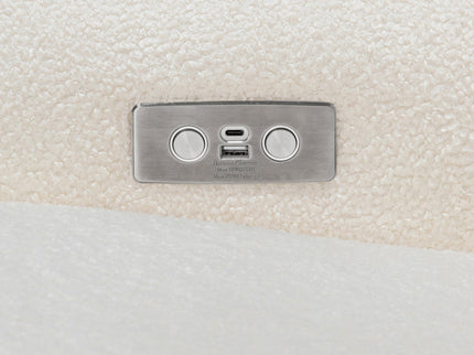 M24087CSHLB,Nursery Works,Sunday Power Recliner and Swivel Glider in Chantilly Fleece w/ Light Wood Base