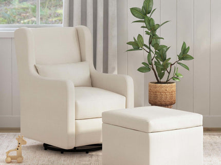 F18787PCM,Carter's,Adrian Swivel Glider with Storage Ottoman in Performance Cream Linen