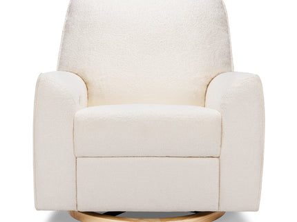 M24087CSHLB,Nursery Works,Sunday Power Recliner and Swivel Glider in Chantilly Fleece w/ Light Wood Base