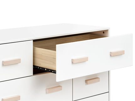 M5826WNX,Babyletto,Scoot 6-Drawer Dresser in White/Washed Natural