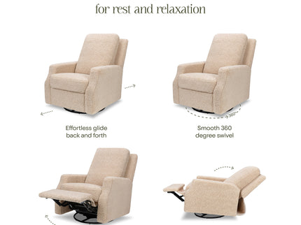 M22287CSG,Namesake,Crewe Recliner and Swivel Glider in Chai Shearling