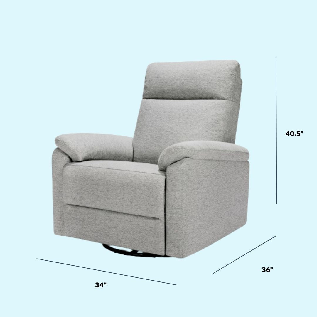 M24387FTG,DaVinci,Suzy Swivel Recliner in Frost Grey