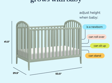 M23901LS,DaVinci,Beau 3-in-1 Convertible Crib in Light Sage