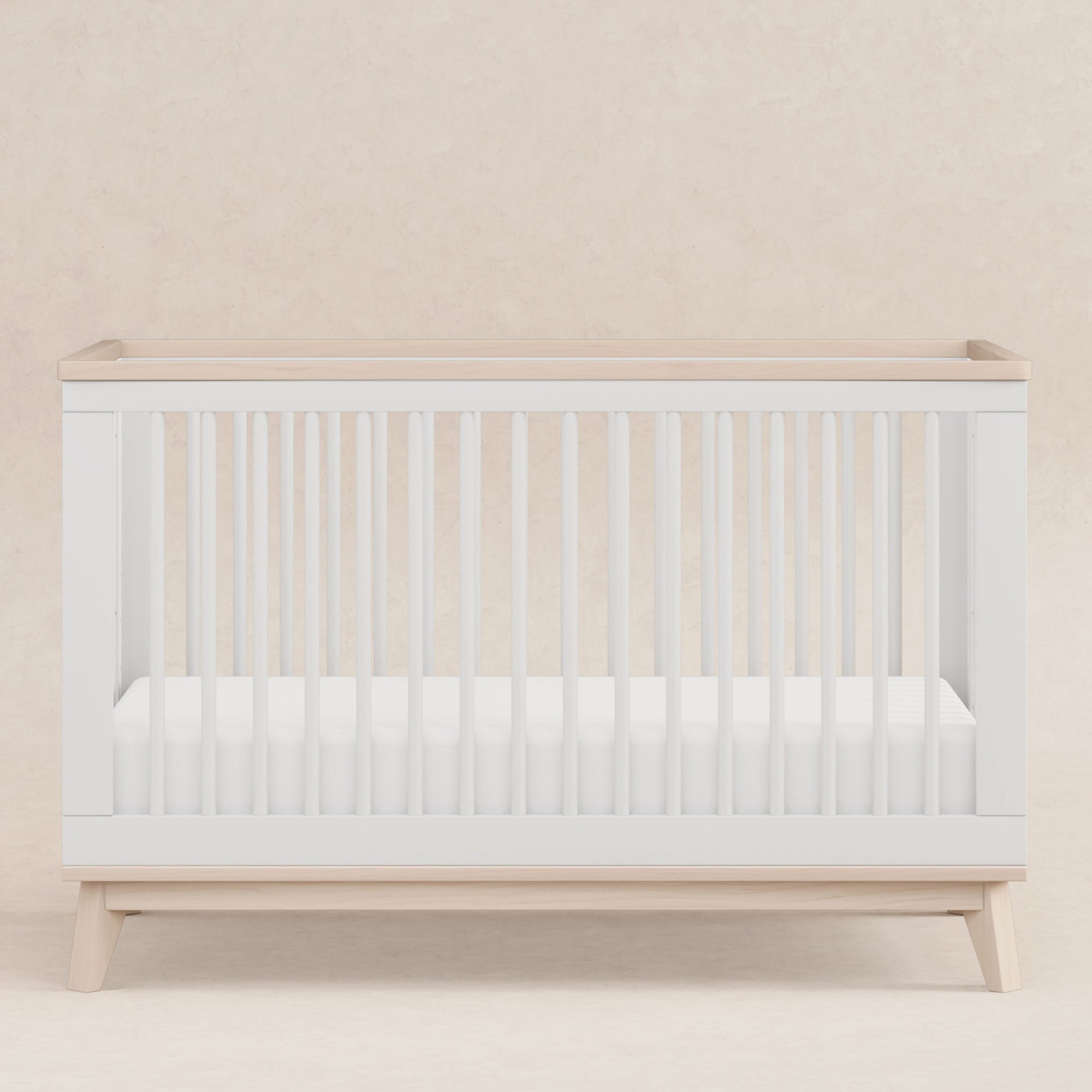 M5801WNX,Babyletto,Scoot 3-in-1 Convertible Crib w/ToddlerBedConversion Kit in White/WashedNatural
