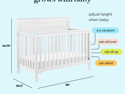M4301W,DaVinci,Autumn 4-in-1 Convertible Crib in White Finish
