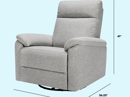 M24388FTG,DaVinci,Suzy Electronic Swivel Recliner in Frost Grey