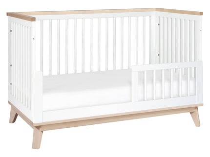 M5801WNX,Babyletto,Scoot 3-in-1 Convertible Crib w/ToddlerBedConversion Kit in White/WashedNatural