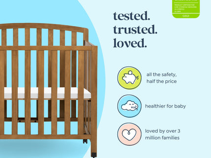 M18198CT,DaVinci,Dylan Folding Portable 3-in-1 MiniCrib and TwinBed in Chestnut