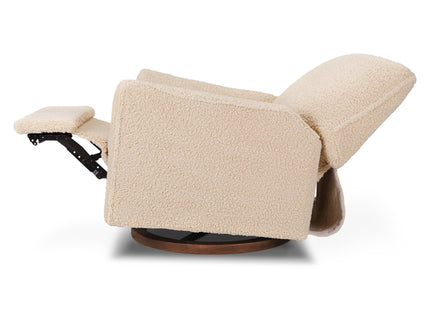 M24087CSGDB,Nursery Works,Sunday Power Recliner and Swivel Glider in Chai Shearling w/ Dark Wood Base