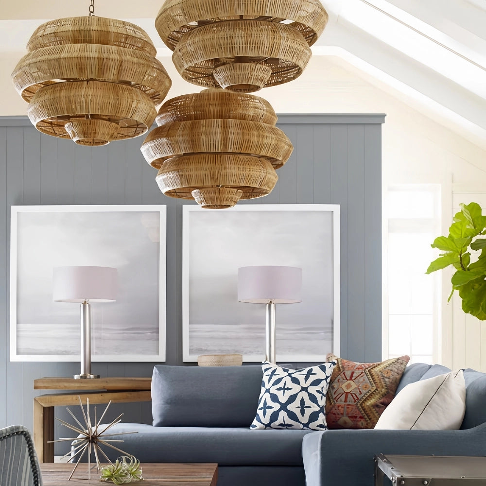 Rattia Multi-Tiered Honeycomb-Shaped Pendant Light