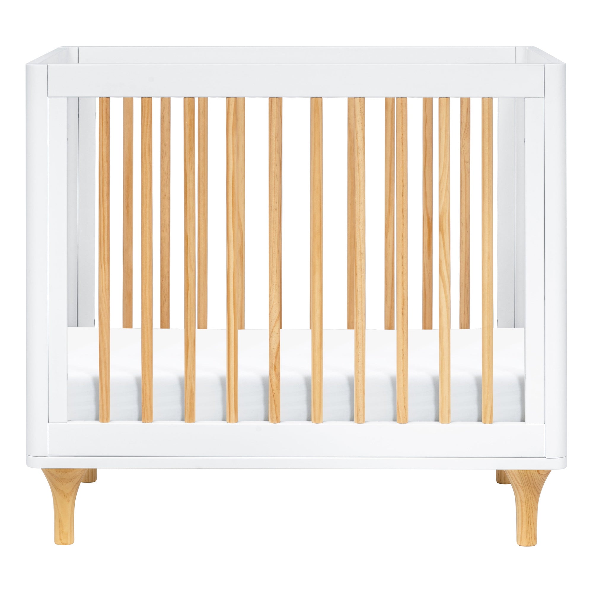 M9098WN,Babyletto,Lolly 4-in-1 Convertible Mini Crib and Twin Bed w/Toddler Bed Conversion Kit in White/Natural
