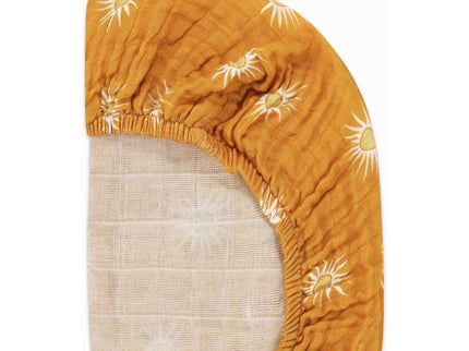 T26934,Babyletto,Golden Hour Muslin All-Stages Bassinet Sheet in GOTS Certified Organic Cotton