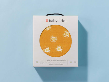 T26933,Babyletto,Golden Hour Muslin All-Stages Midi Crib Sheet in GOTS Certified Organic Cotton
