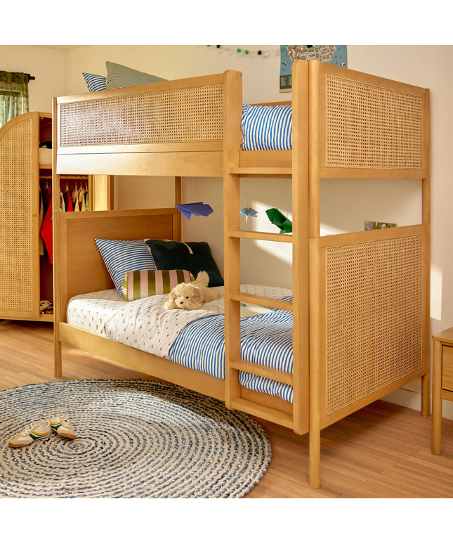 M25994HYNC,Babyletto Kids,Bondi Cane Convertible Bunk Bed in Honey