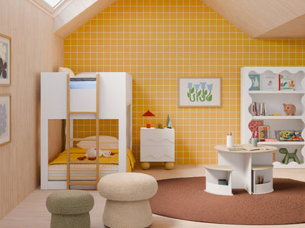 M31685CSG,Babyletto Kids,Mushroom Pouf in Chai Shearling