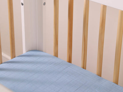 T29636DP,Babyletto,Dewdrop Muslin Mini Crib Sheet in GOTS Certified Organic Cotton