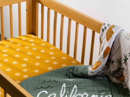 T26935,Babyletto,Golden Hour Muslin Crib Sheet in GOTS Certified Organic Cotton