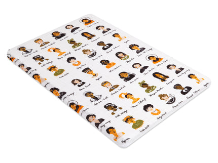 T28434,Babyletto,Women In History Muslin All-Stages Bassinet Sheet in GOTS Certified Organic Cotton