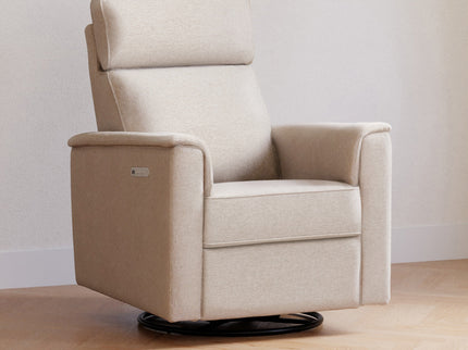 M17182PBEW,Namesake,Willa Pro Power Glider Recliner w/ Power Lumbar in Performance Beach Eco-Weave
