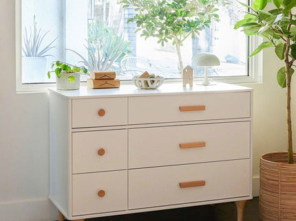 M9016WN,Babyletto,Lolly 6-Drawer Double Dresser  Assembled in White/Natural