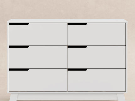 M4216W,Babyletto,Hudson 6-Drawer Double Dresser  Assembled in White Finish