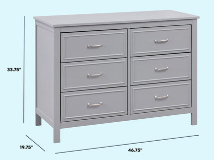 M12826G,DaVinci,Charlie 6-Drawer Double Dresser in Grey