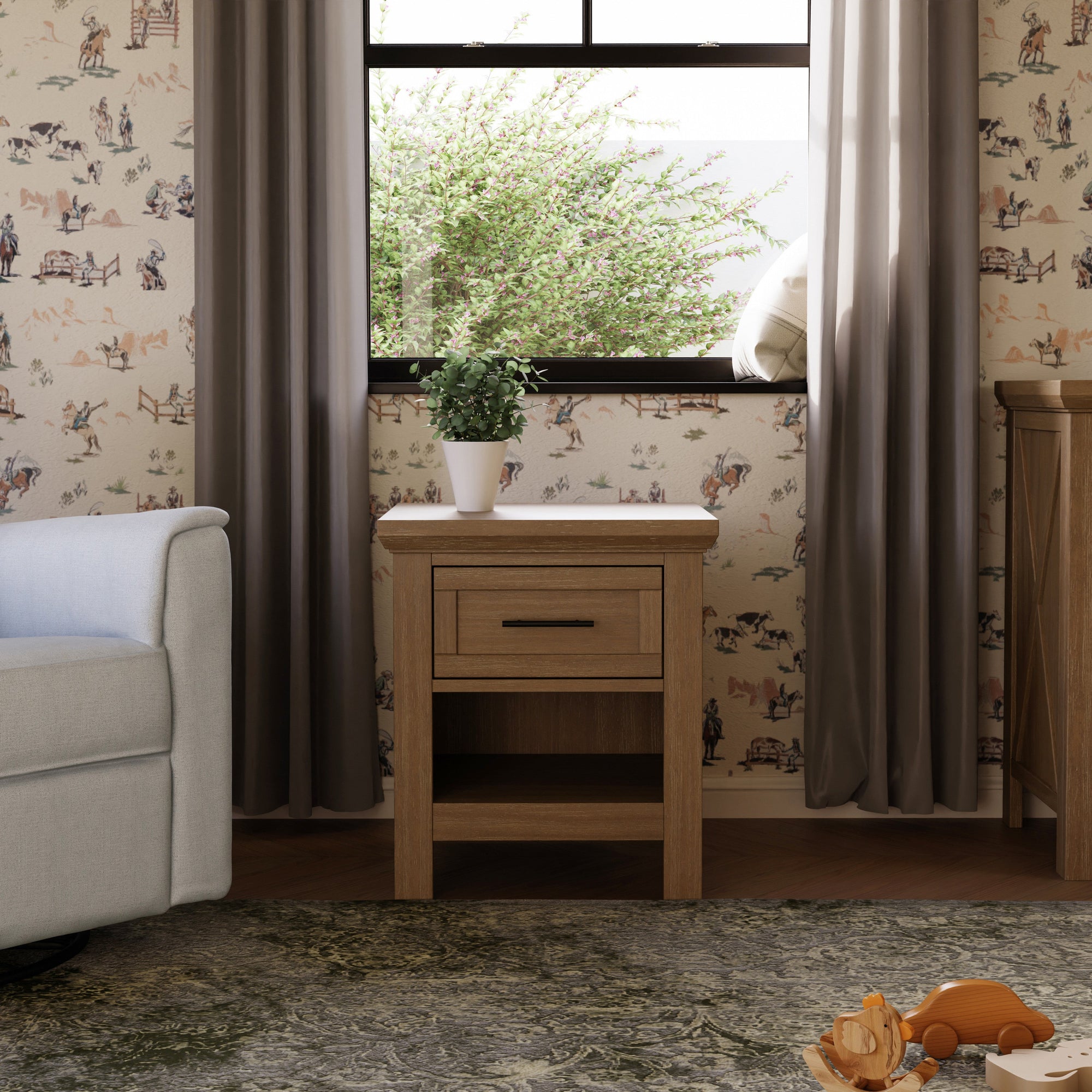 B14560DF,Monogram by Namesake,Emory Farmhouse Nightstand in Driftwood