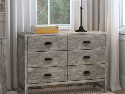 M13516CTG,DaVinci,Fairway 6-Drawer Double Dresser in Cottage Grey