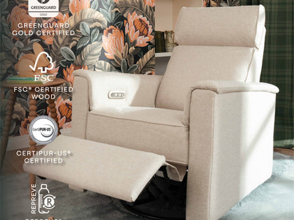M17186PBEW,Namesake,Willa Plus Power Glider Recliner w/ Power Headrest in Performance Beach Eco-Weave