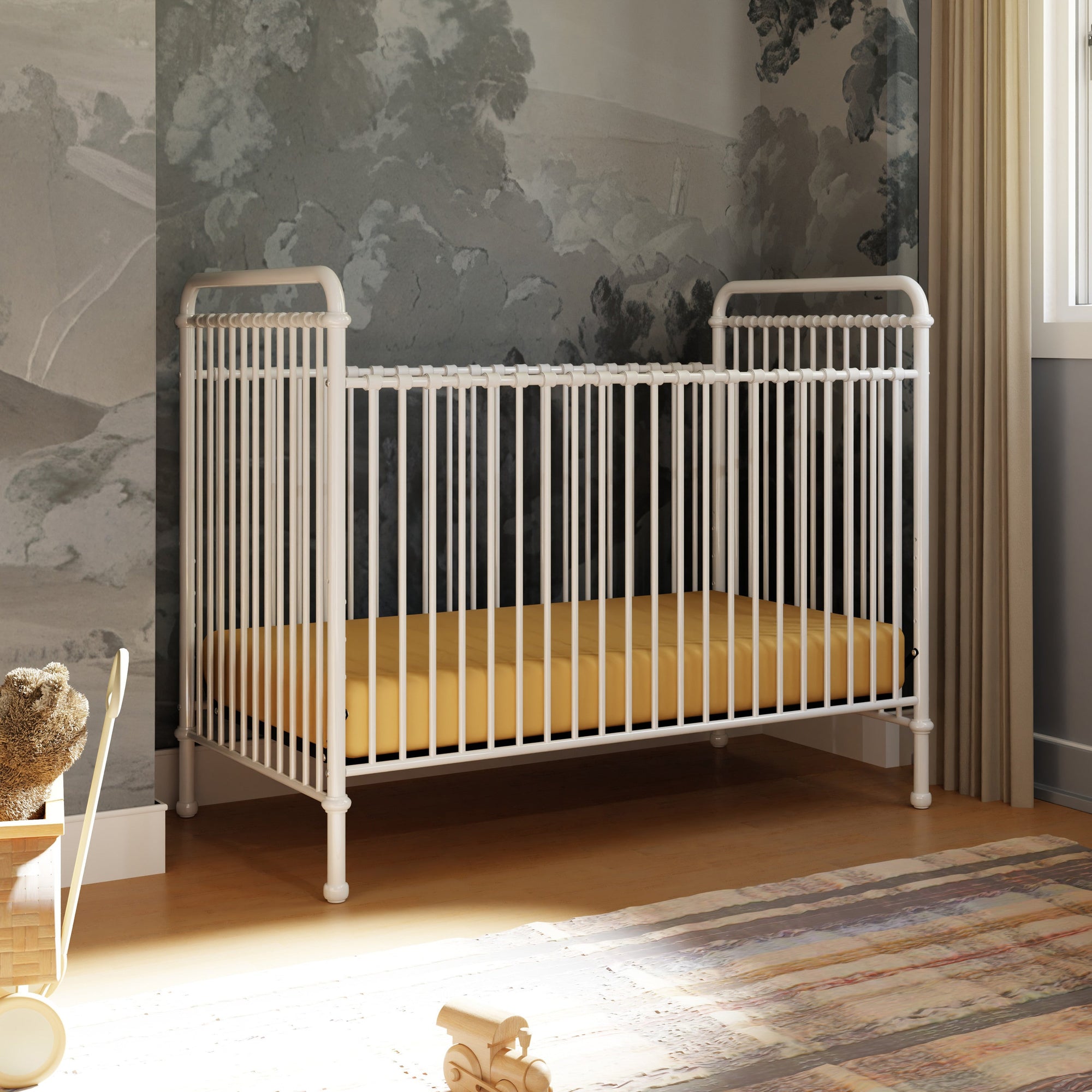 B15501WX,Namesake,Abigail 3-in-1 Convertible Crib in Washed White