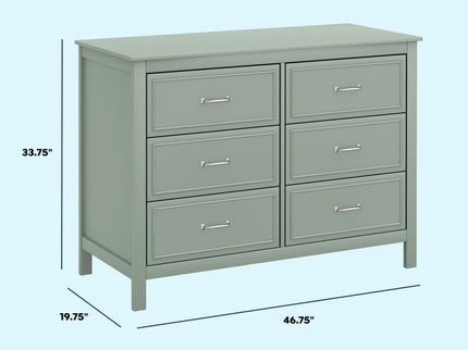 M12826LS,DaVinci,Charlie 6-Drawer Double Dresser in Light Sage