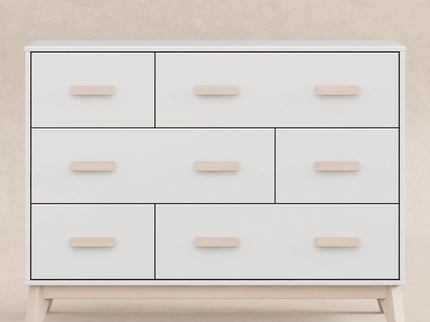 M5826WNX,Babyletto,Scoot 6-Drawer Dresser in White/Washed Natural