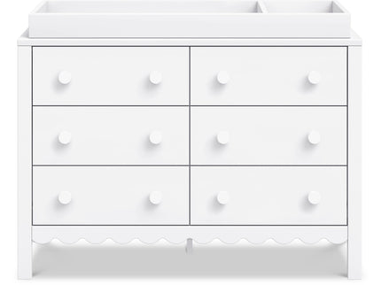 M27826W,DaVinci,Sammy Scallop 6-Drawer Dresser in White