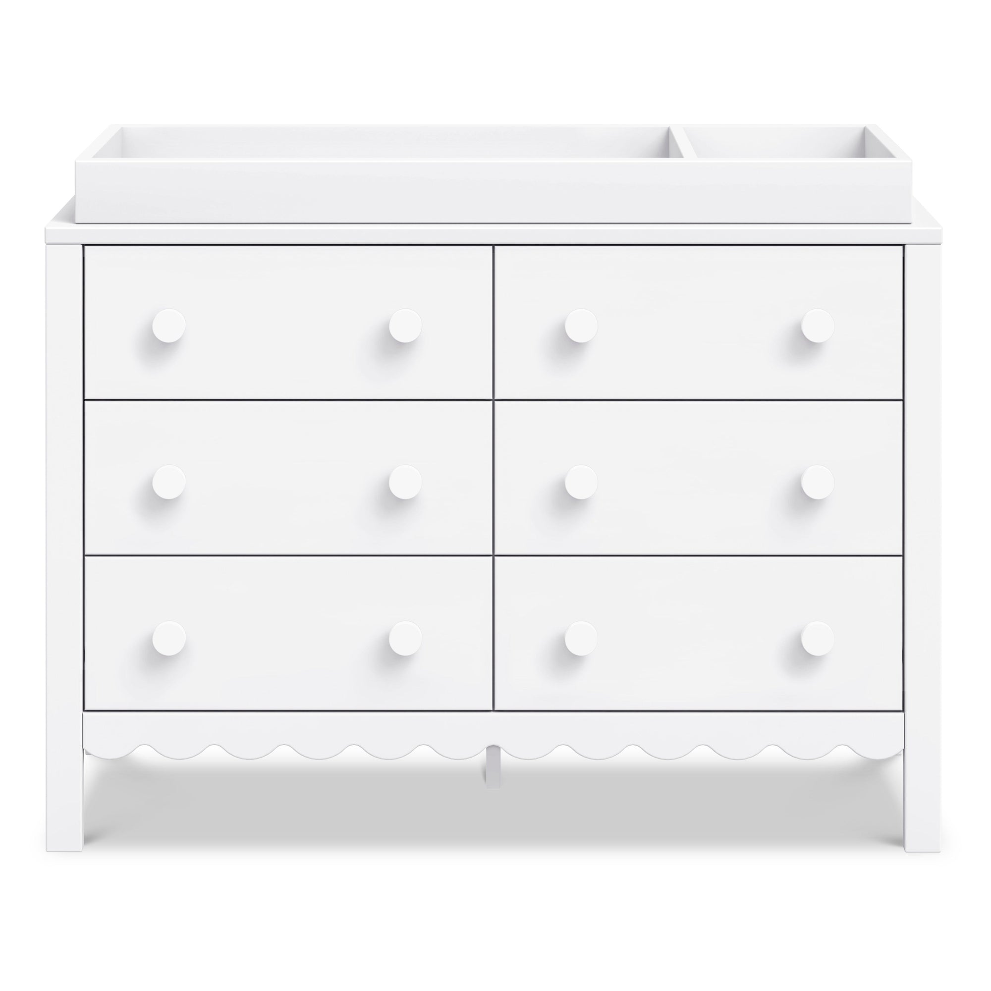 M27826W,DaVinci,Sammy Scallop 6-Drawer Dresser in White
