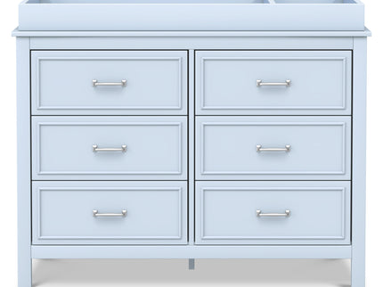 M12826PB,DaVinci,Charlie 6-Drawer Double Dresser in Powder Blue
