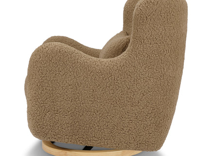 M24187CTSLB,Nursery Works,Solstice Swivel Glider in Cortado Shearling w/ Light Wood Base