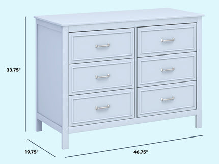M12826PB,DaVinci,Charlie 6-Drawer Double Dresser in Powder Blue