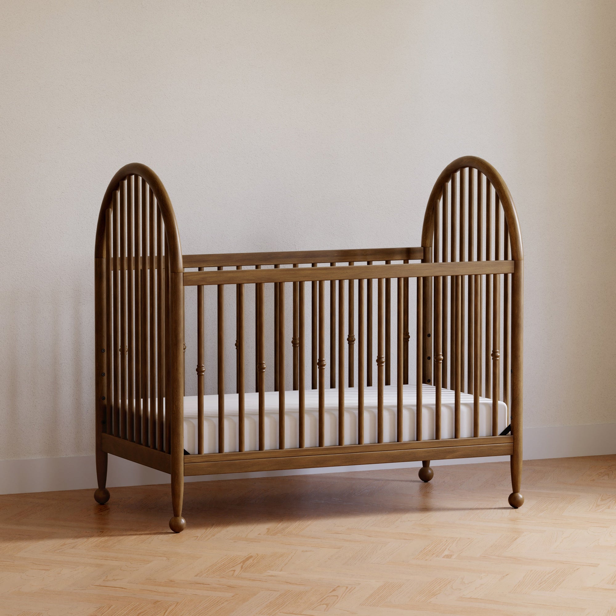 M31401NL,Namesake,Alouette 3-in-1 Convertible Spindle Crib in Natural Walnut