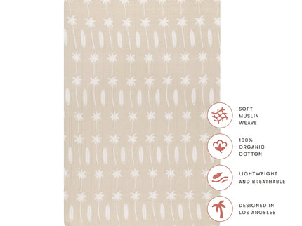 T27034,Babyletto,Beach Bum Muslin All-Stages Bassinet Sheet in GOTS Certified Organic Cotton