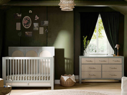 M24816FSPSEW,Namesake,Eloise 7-Drawer Assembled Dresser in French Sage and Performance Sand Eco-Weave