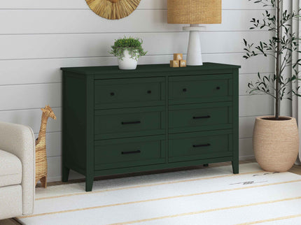 M24726FRGR,DaVinci,Beau 6-Drawer Dresser in Forest Green