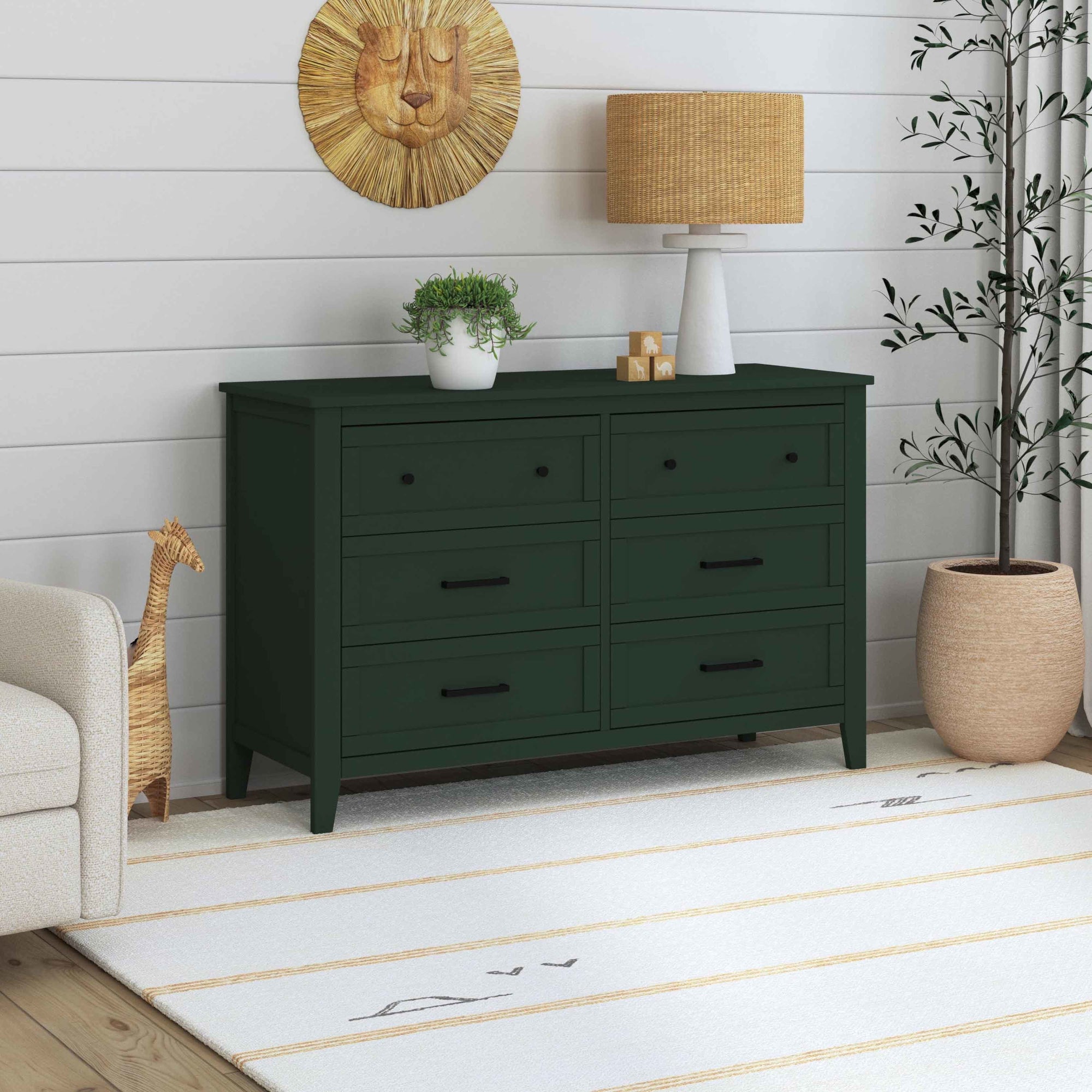 M24726FRGR,DaVinci,Beau 6-Drawer Dresser in Forest Green