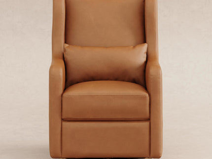 M22187TANG,Babyletto,Wally Swivel Glider in Tan Vegan Leather w/Gold Base