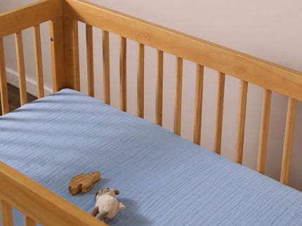 T29635DP,Babyletto,Dewdrop Muslin Crib Sheet in GOTS Certified Organic Cotton