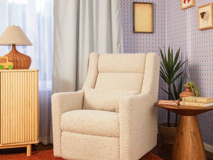 M11286AT,Babyletto,Kiwi Plus Power Glider Recliner w/ Power Headrest in Almond Teddy Loop