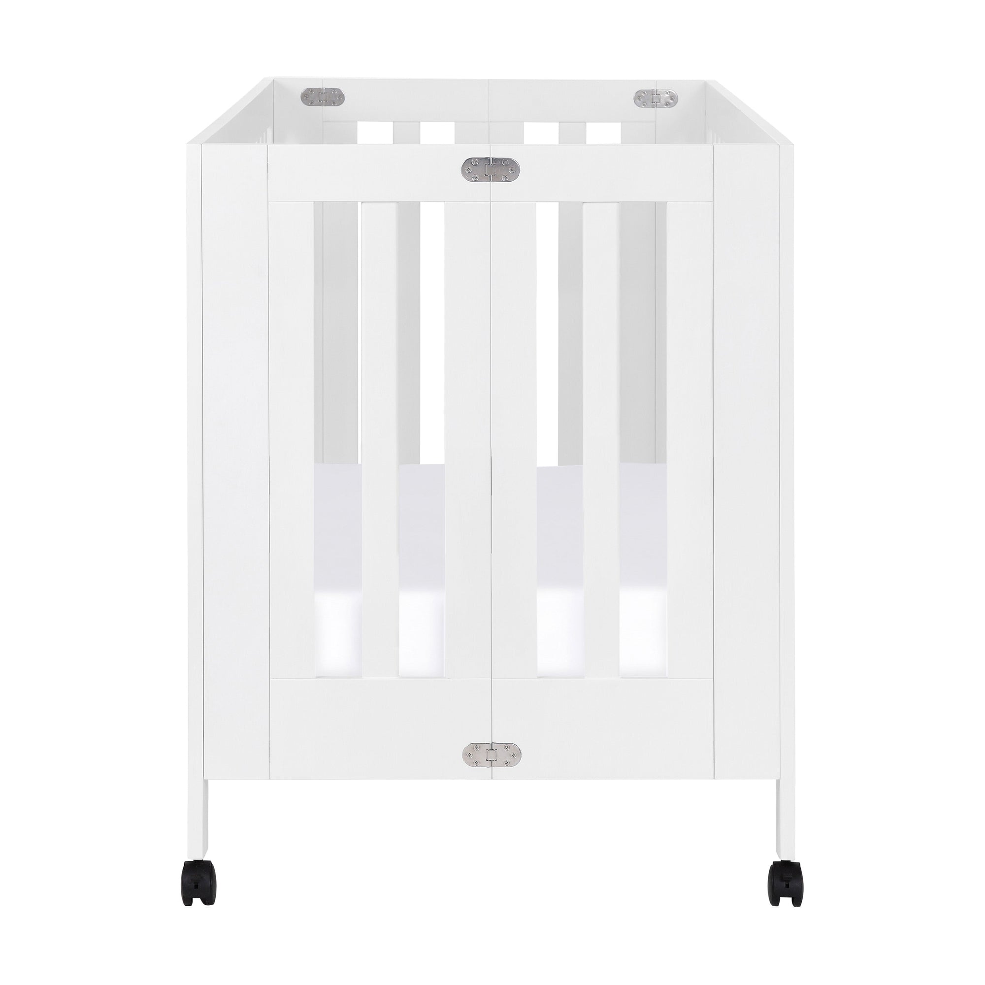 M6601W,Babyletto,Maki Full-Size Folding Crib w/Toddler Bed Conversion Kit in White Finish
