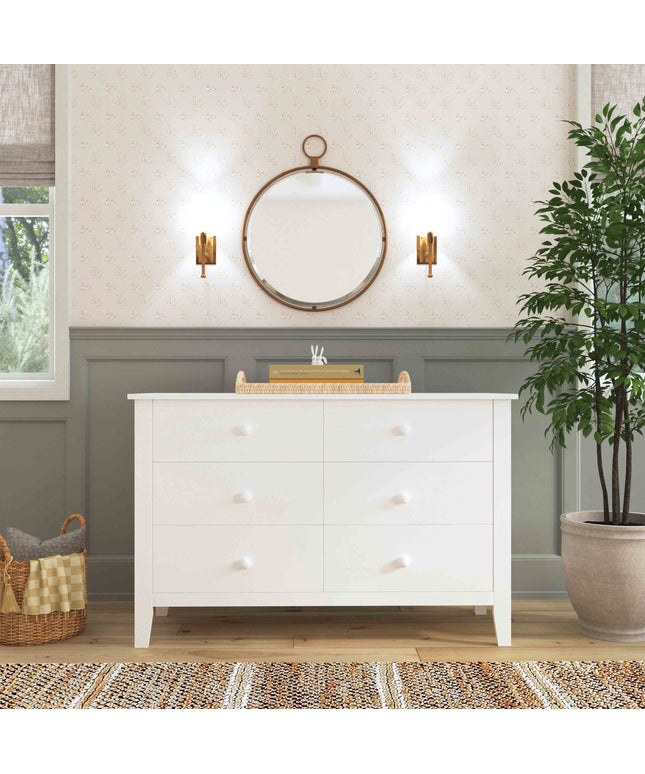 F11526W,Carter's,Morgan 6-Drawer Double Dresser in White