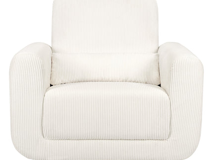 M10287YCLB,Babyletto,Tuba Glider in Ivory Corduroy with Light Wood Base