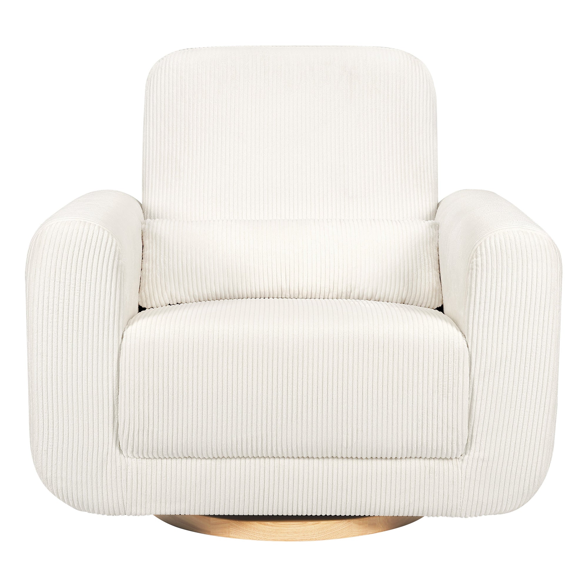 M10287YCLB,Babyletto,Tuba Glider in Ivory Corduroy with Light Wood Base