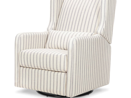 F19587PCDS,Carter's,Arlo Recliner and Swivel Glider in Performance Charcoal Double Stripe Linen
